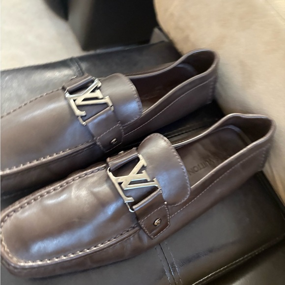 Authentic Louis Vuitton Black Leather Mens Loafer Marked Size 11.5 - Picture 5 of 13
